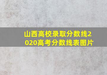 山西高校录取分数线2020高考分数线表图片