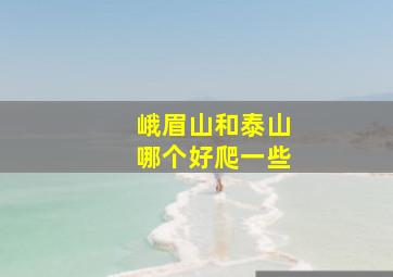 峨眉山和泰山哪个好爬一些