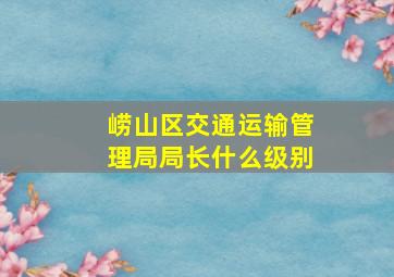 崂山区交通运输管理局局长什么级别