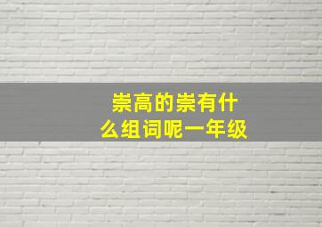 崇高的崇有什么组词呢一年级