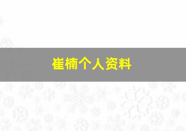 崔楠个人资料