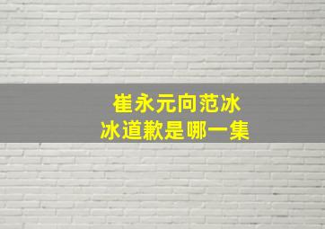 崔永元向范冰冰道歉是哪一集