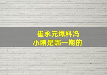 崔永元爆料冯小刚是哪一期的