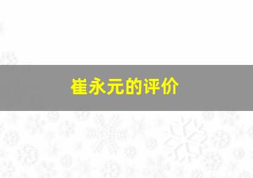 崔永元的评价