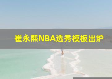 崔永熙NBA选秀模板出炉