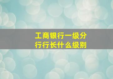 工商银行一级分行行长什么级别