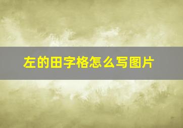 左的田字格怎么写图片