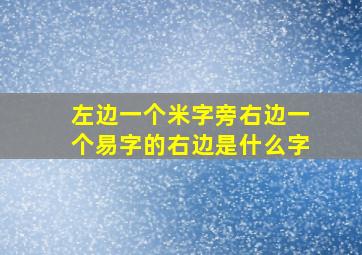 左边一个米字旁右边一个易字的右边是什么字