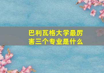 巴利瓦格大学最厉害三个专业是什么