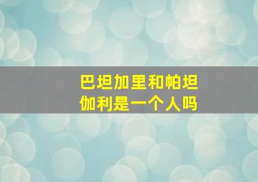 巴坦加里和帕坦伽利是一个人吗