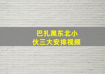 巴扎黑东北小伙三大安排视频