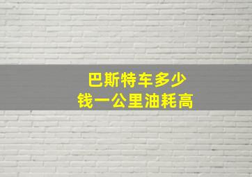 巴斯特车多少钱一公里油耗高