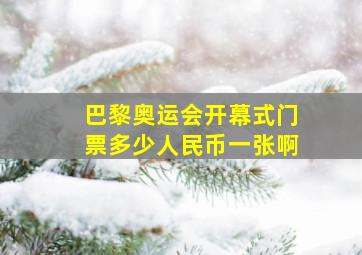 巴黎奥运会开幕式门票多少人民币一张啊