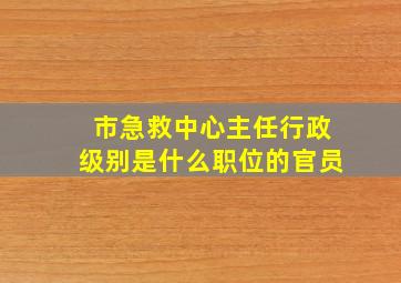 市急救中心主任行政级别是什么职位的官员