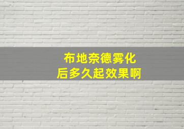 布地奈德雾化后多久起效果啊