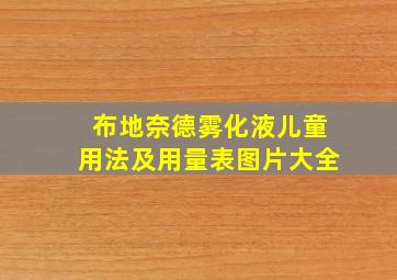 布地奈德雾化液儿童用法及用量表图片大全