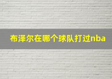 布泽尔在哪个球队打过nba