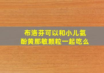 布洛芬可以和小儿氨酚黄那敏颗粒一起吃么