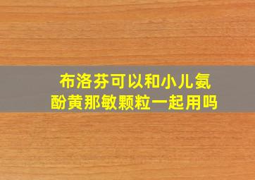 布洛芬可以和小儿氨酚黄那敏颗粒一起用吗