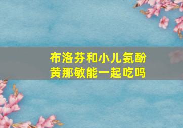 布洛芬和小儿氨酚黄那敏能一起吃吗