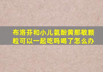 布洛芬和小儿氨酚黄那敏颗粒可以一起吃吗喝了怎么办