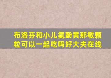 布洛芬和小儿氨酚黄那敏颗粒可以一起吃吗好大夫在线