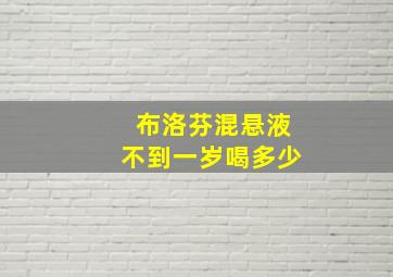 布洛芬混悬液不到一岁喝多少