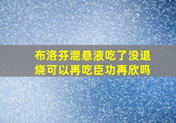 布洛芬混悬液吃了没退烧可以再吃臣功再欣吗