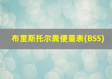 布里斯托尔粪便量表(BSS)