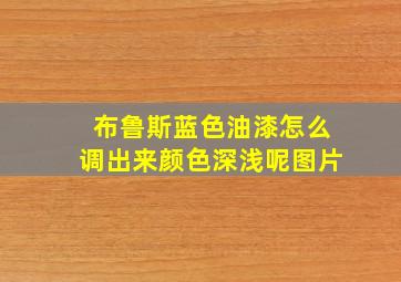 布鲁斯蓝色油漆怎么调出来颜色深浅呢图片