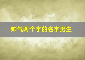 帅气两个字的名字男生