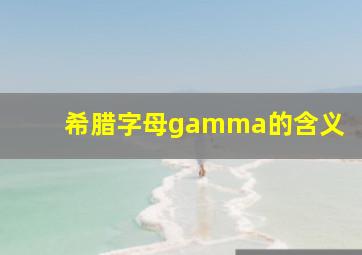 希腊字母gamma的含义