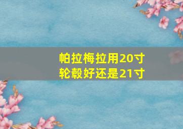 帕拉梅拉用20寸轮毂好还是21寸