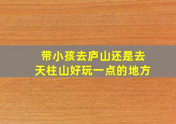 带小孩去庐山还是去天柱山好玩一点的地方