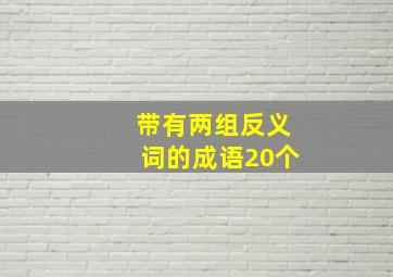 带有两组反义词的成语20个