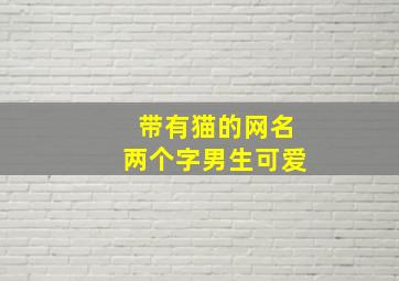 带有猫的网名两个字男生可爱