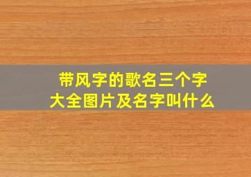 带风字的歌名三个字大全图片及名字叫什么