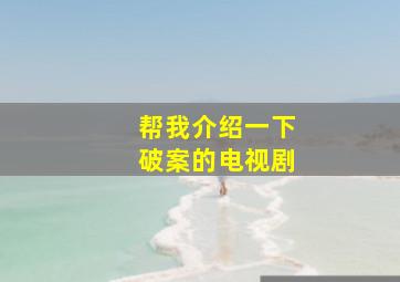 帮我介绍一下破案的电视剧