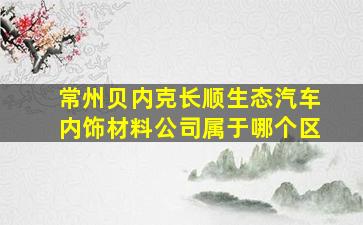 常州贝内克长顺生态汽车内饰材料公司属于哪个区