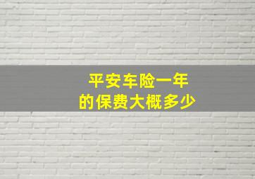 平安车险一年的保费大概多少