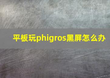 平板玩phigros黑屏怎么办