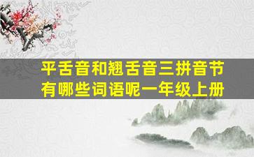 平舌音和翘舌音三拼音节有哪些词语呢一年级上册