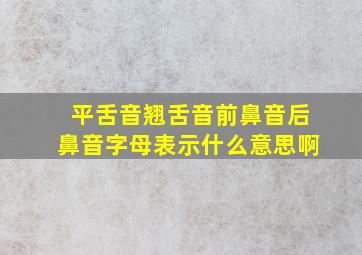 平舌音翘舌音前鼻音后鼻音字母表示什么意思啊