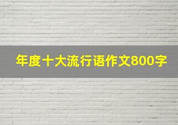 年度十大流行语作文800字