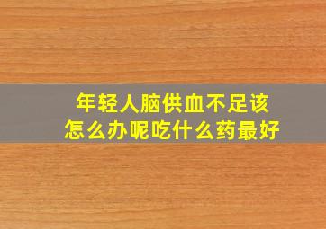 年轻人脑供血不足该怎么办呢吃什么药最好