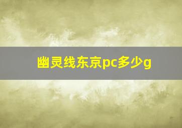 幽灵线东京pc多少g