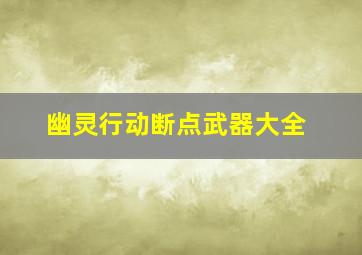 幽灵行动断点武器大全