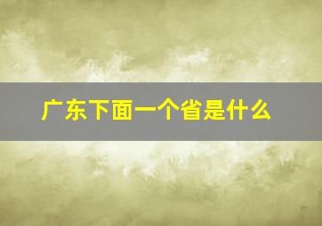 广东下面一个省是什么