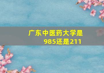 广东中医药大学是985还是211