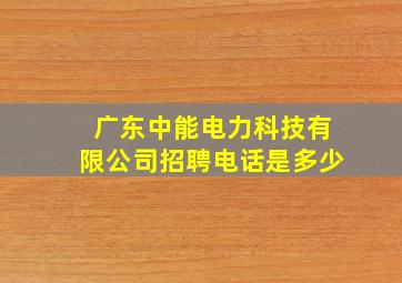 广东中能电力科技有限公司招聘电话是多少